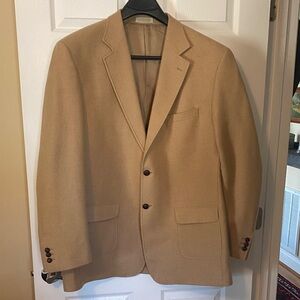 Orvis Camel Wool Sport Coat Blazer 48L Tan Classic Fit Excellent Condition